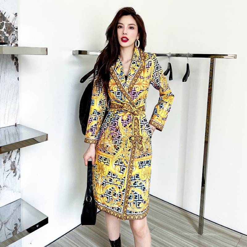 Women Vintage Printed Fashion Coat